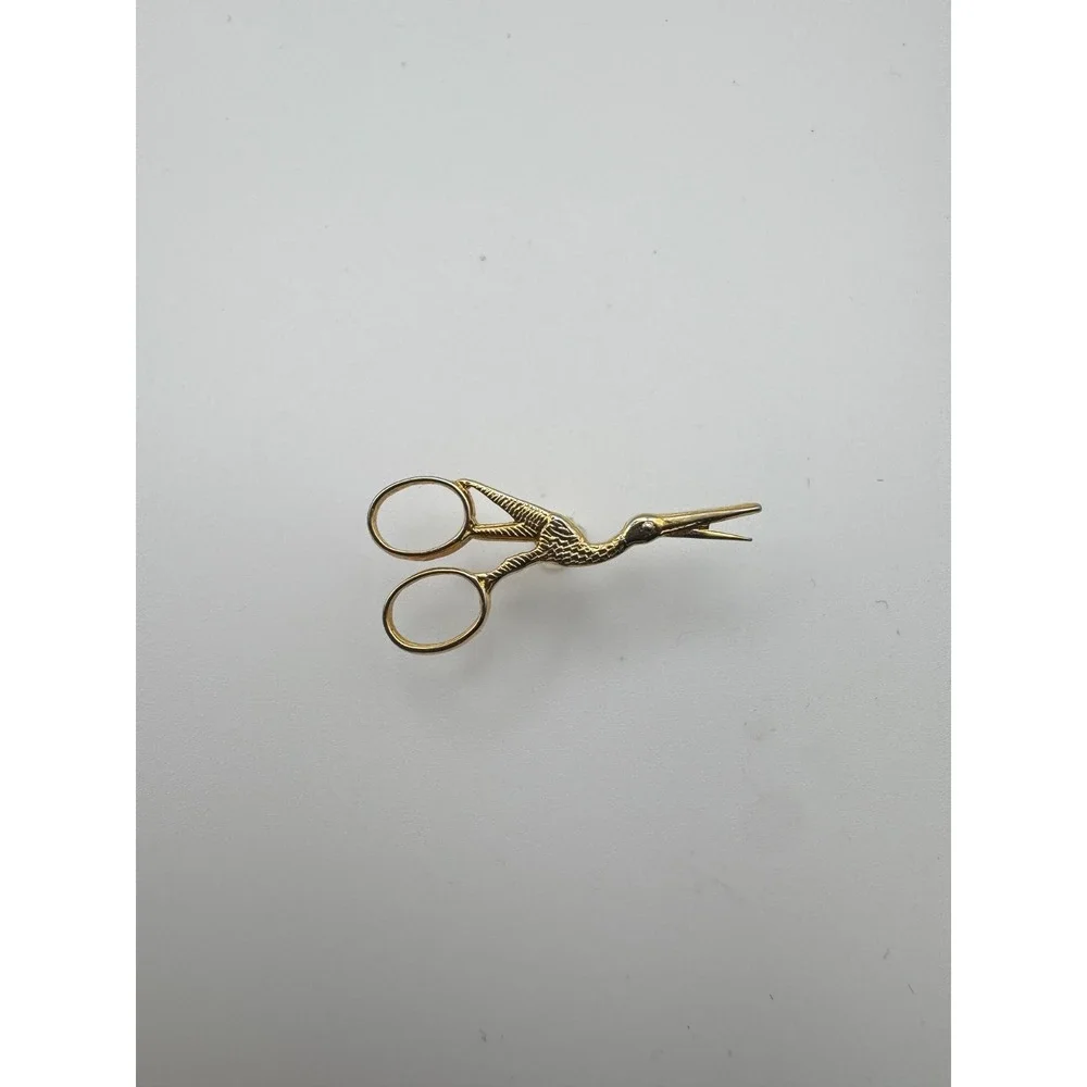 Vintage Paul C. Tie Tack Scissor Stork  Seamstress Lapel Pin Pelecis Lapel Pin